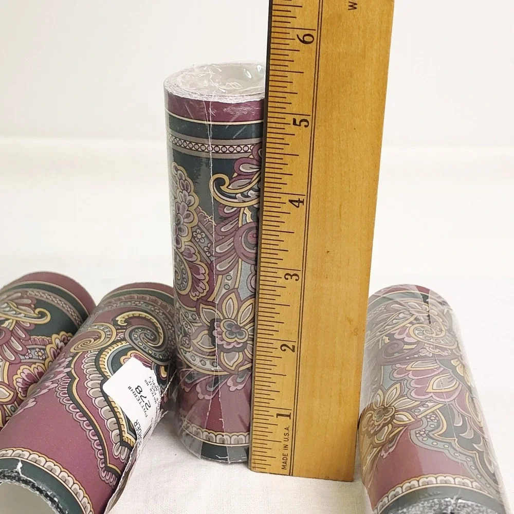 Lot of 5 Vtg DW Wallcovering #278 Floral Paisley Pre-pasted 5